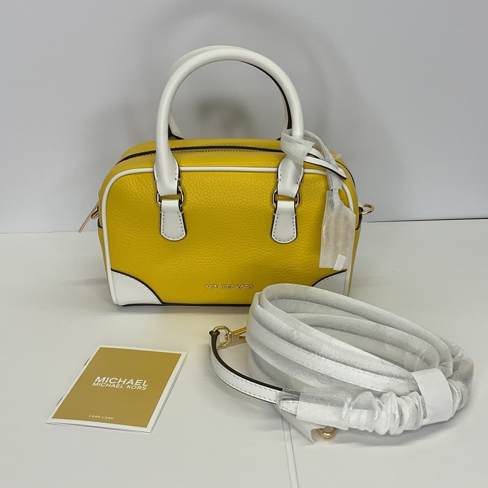 Michael Kors Yellow and White Handbag NWT (Retails $398) 💛💛💛 - Picture 5 of 9